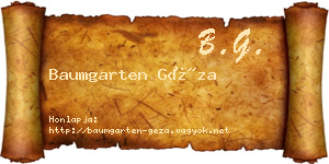 Baumgarten Géza névjegykártya