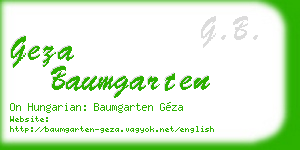 geza baumgarten business card